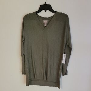 Chico's Touch Of Cashmere Easy V Pullover Light Weight Sweater- Size 0